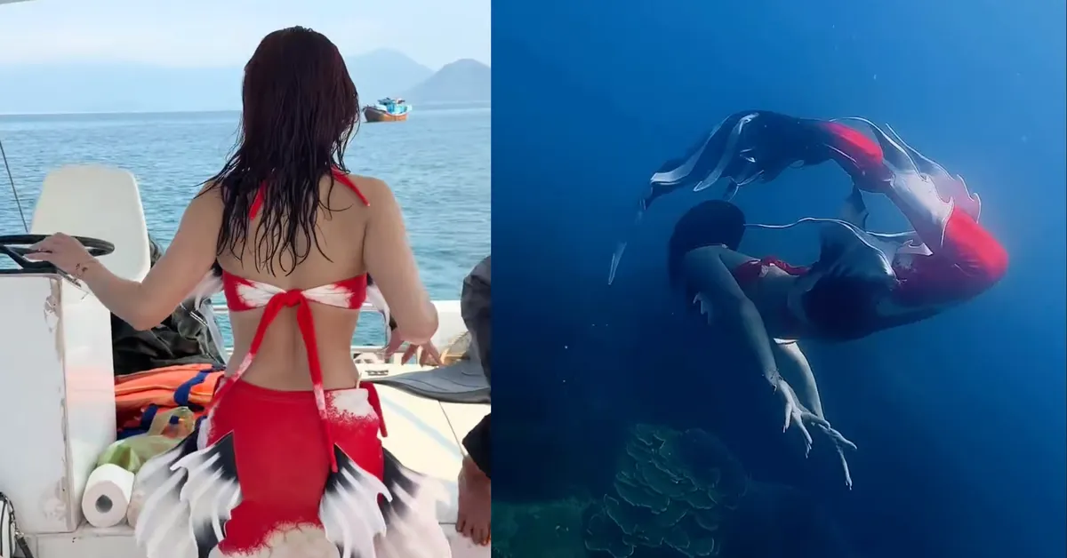 3 triệu người "dính mắt" video mẹ 2 con Vbiz làm nàng tiên cá: Body nuột vẫn chưa hot bằng 35 giây dưới biển!