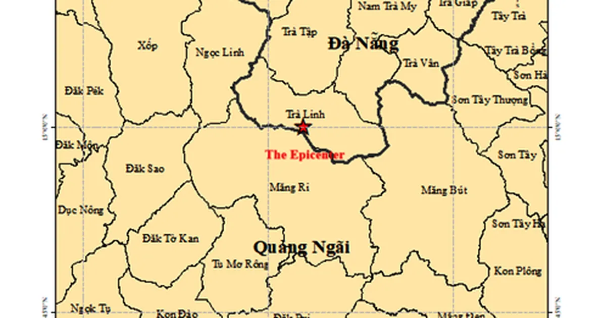 Trong 3 giờ, 5 trận động đất liên tiếp xảy ra ở Đà Nẵng và Quảng Ngãi