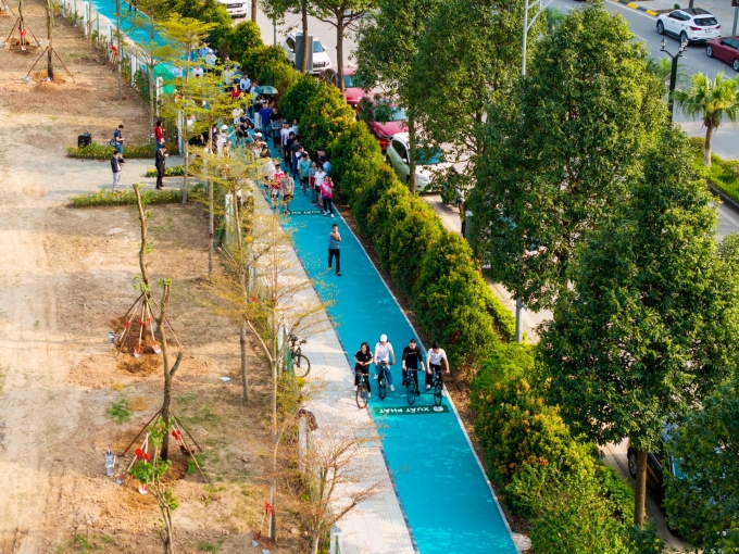Khu đô thị được nâng cấp hạ tầng đồng bộ và trồng mới hàng chục nghìn cây xanh. Ảnh: SJ Group