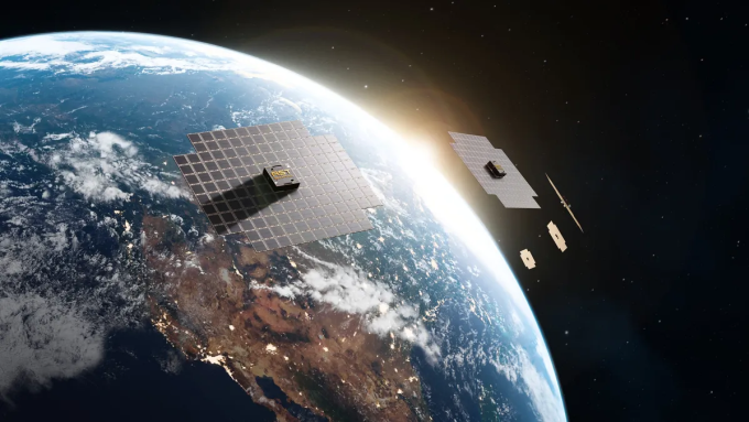 Mô phỏng mạng lưới vệ tinh BlueBird bay quanh Trái Đất. Ảnh: Blue Origin/AST SpaceMobile