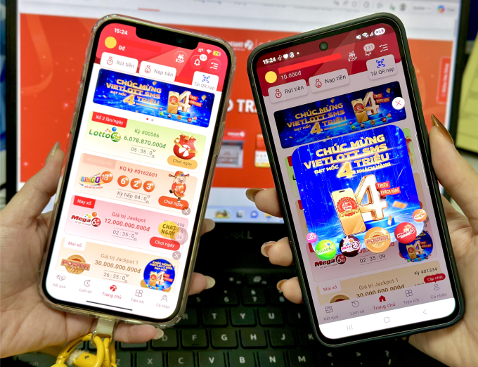 Giao diện Vietlott SMS. Ảnh: Vietlott