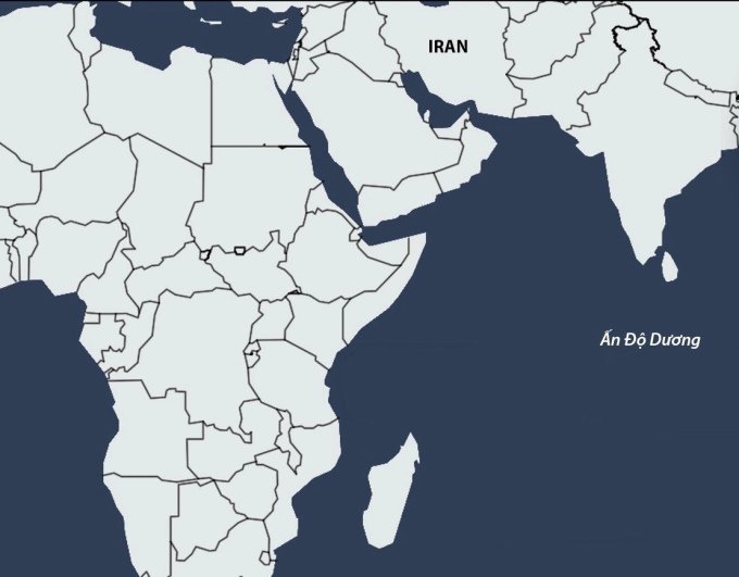 Vị trí Iran và Ấn Độ Dương. Đồ họa: Sky News